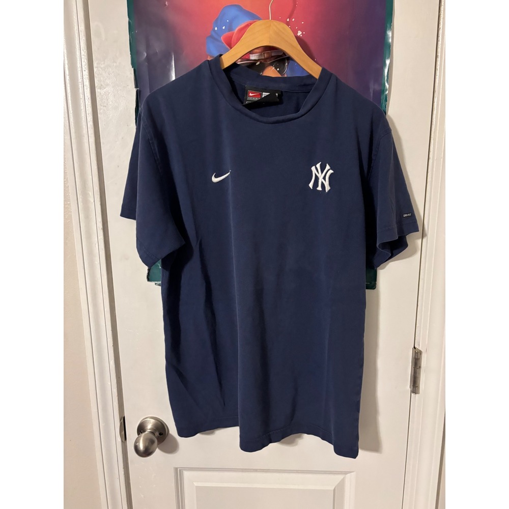 Nike Team New York Yankees Navy Blue Dri-FIT T-Shirt Mens Small MLB Baseball
